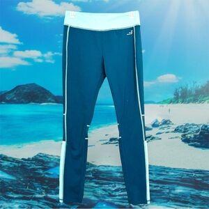 BCG Size M High Rise Teal Color-block Workout/Yoga Leggings Excellent Condition
